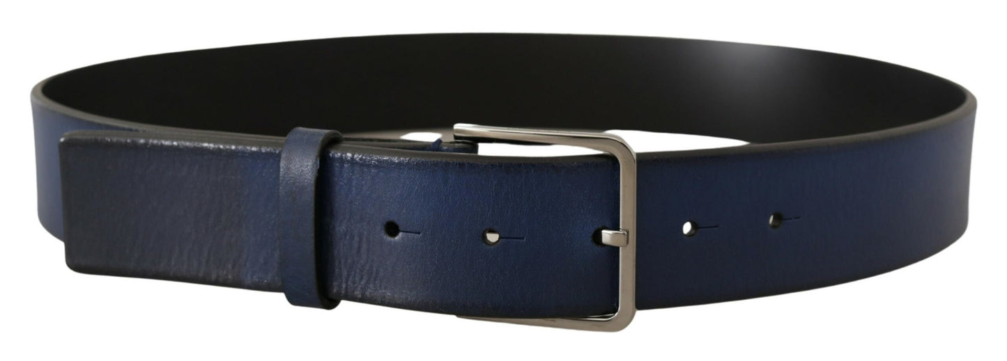 Dolce & Gabbana Elegant Italian Leather Belt in Blue - KALAJ