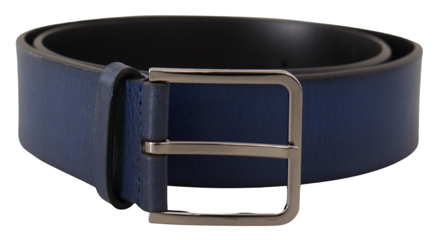 Dolce & Gabbana Elegant Italian Leather Belt in Blue - KALAJ