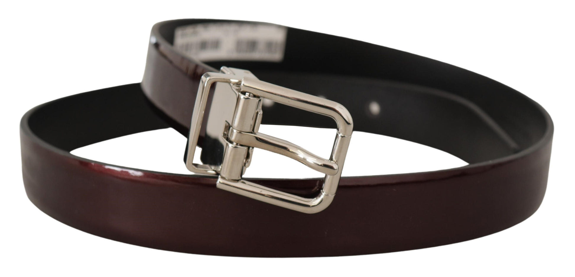 Dolce & Gabbana Elegant Dark Brown Patent Leather Belt - KALAJ