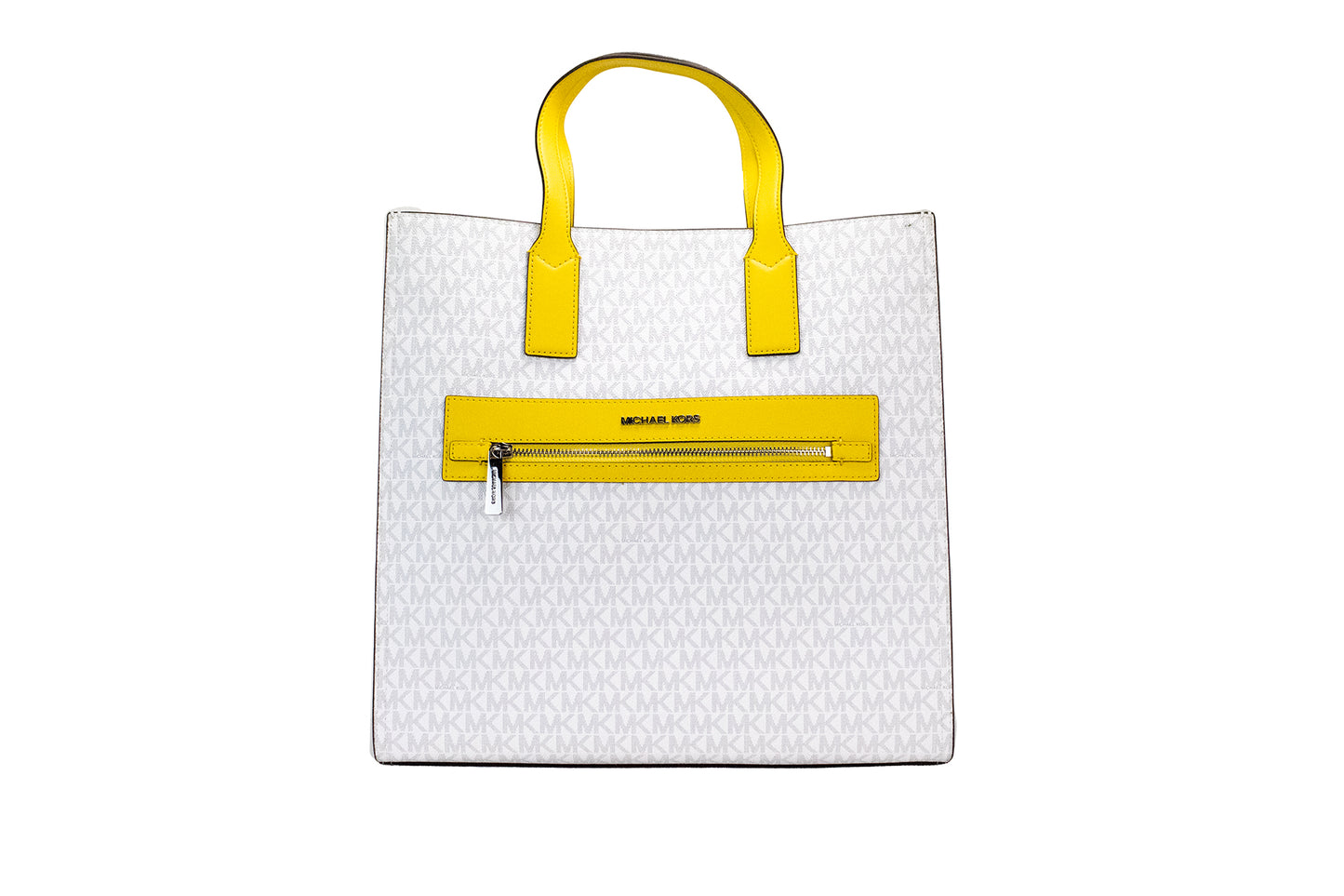 Michael Kors Kenly Large Signature Citrus PVC North South Tote Computer Handbag - KALAJ