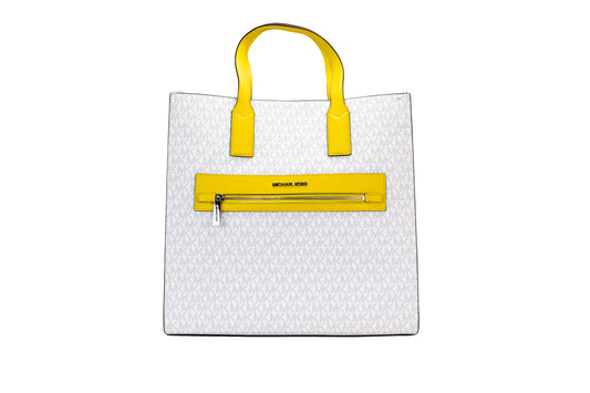 Michael Kors Kenly Large Signature Citrus PVC North South Tote Computer Handbag - KALAJ