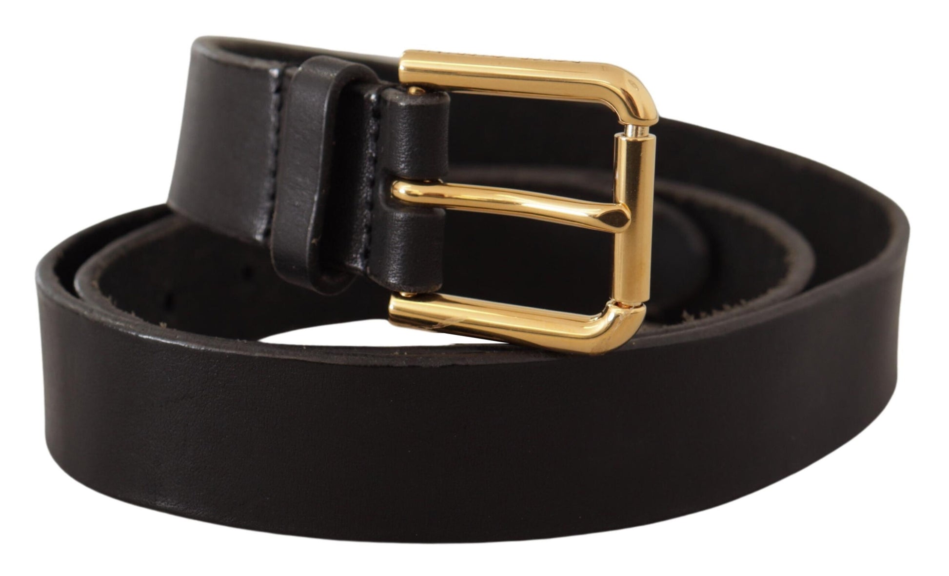 Dolce & Gabbana Elegant Leather Belt with Metal Buckle - KALAJ