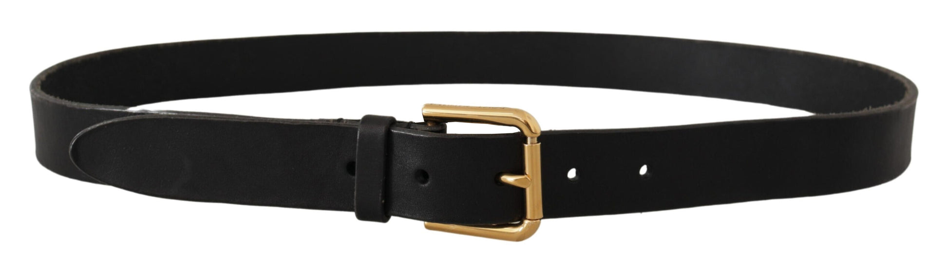 Dolce & Gabbana Elegant Leather Belt with Metal Buckle - KALAJ