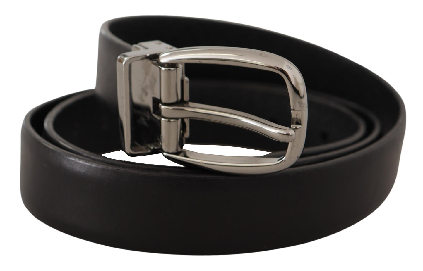 Dolce & Gabbana Elegant Black Leather Designer Belt - KALAJ