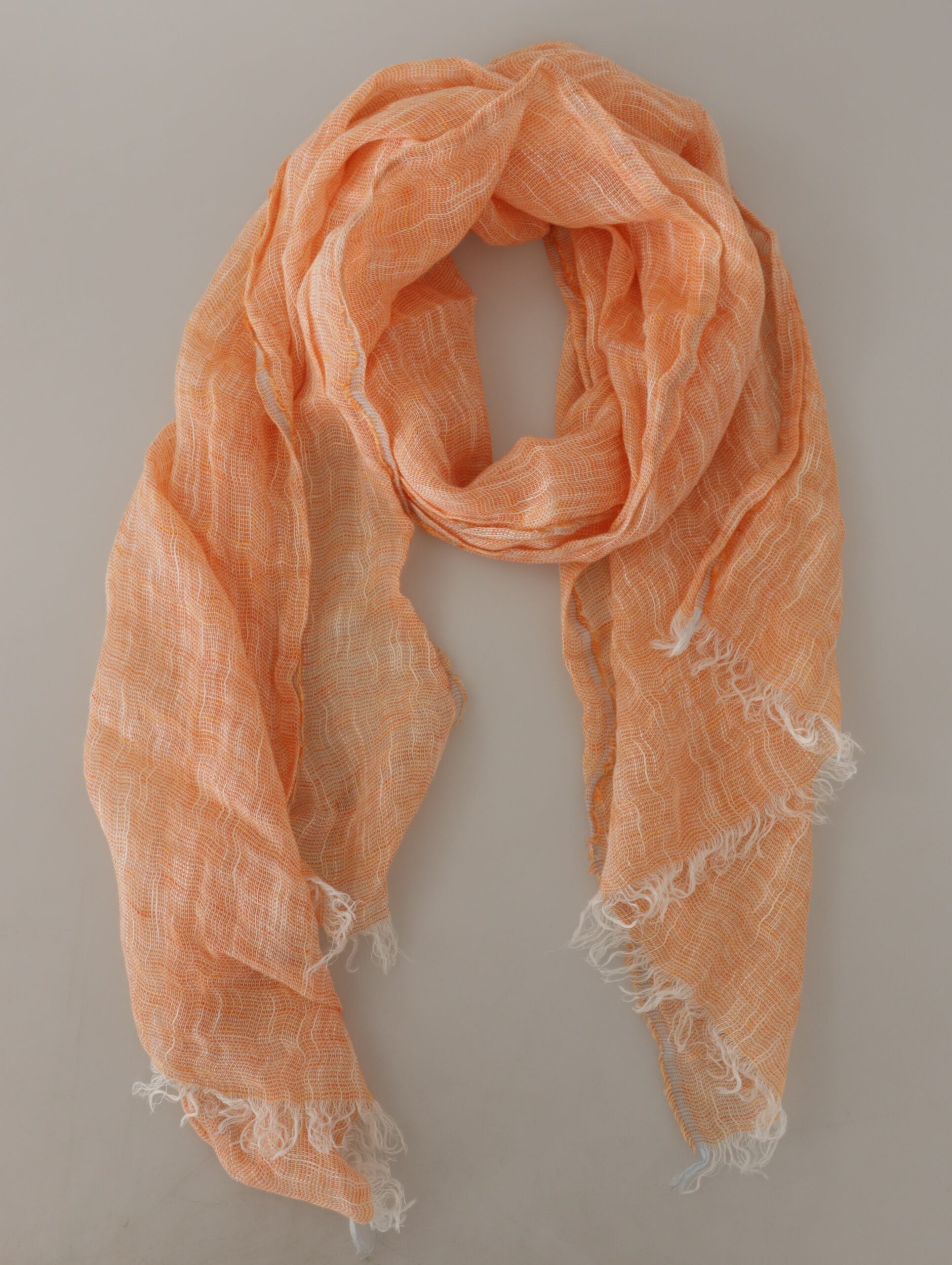 Malo Elegant Peach Linen Scarf - KALAJ