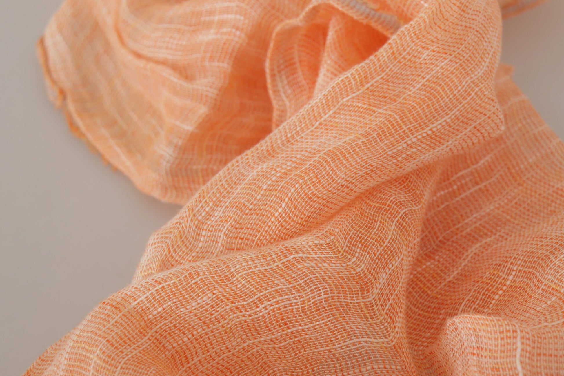 Malo Elegant Peach Linen Scarf - KALAJ