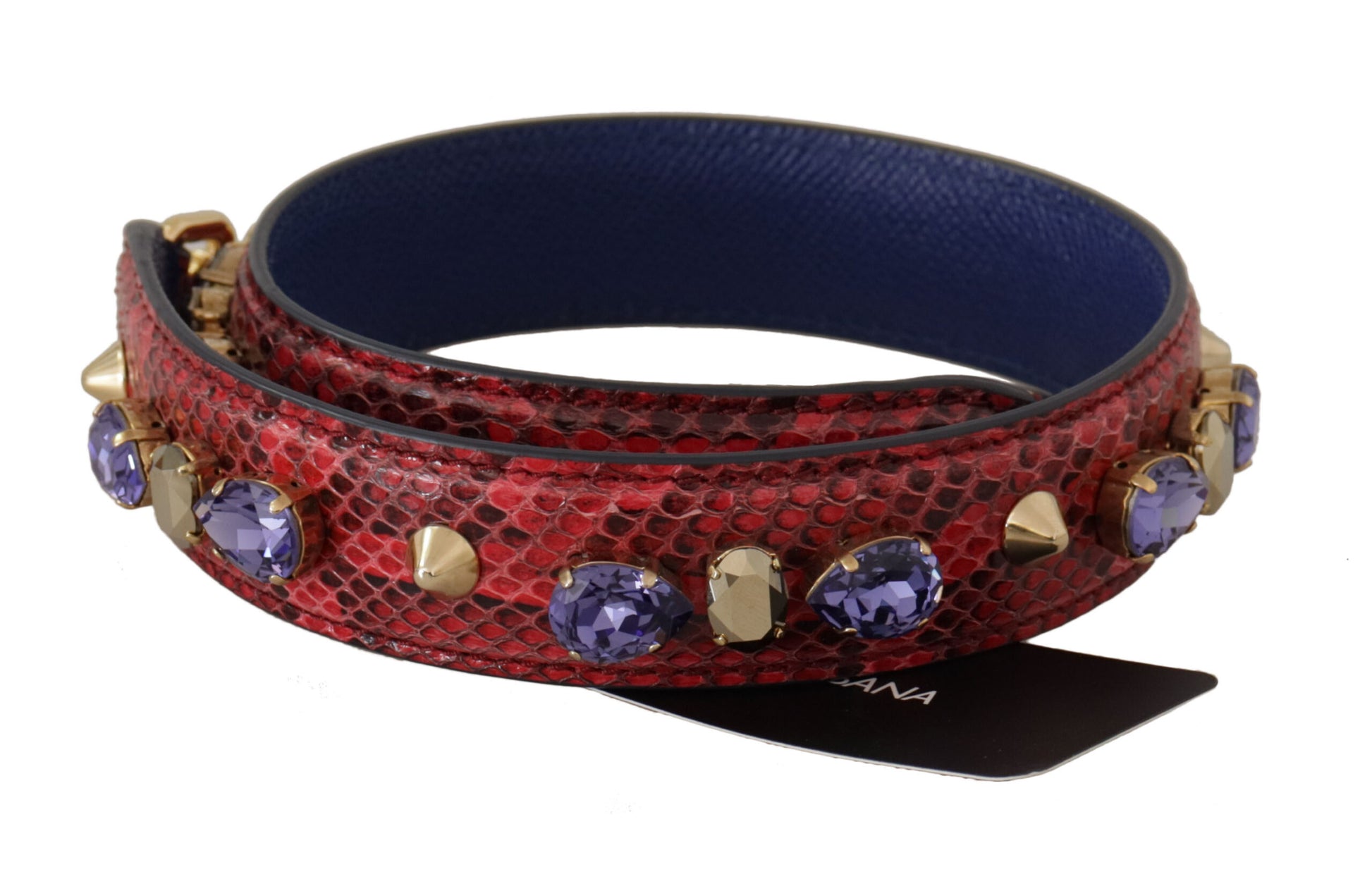 Dolce & Gabbana Elegant Red Python Leather Handbag Strap - KALAJ