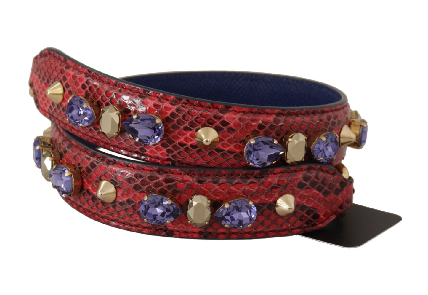 Dolce & Gabbana Elegant Red Python Leather Handbag Strap - KALAJ