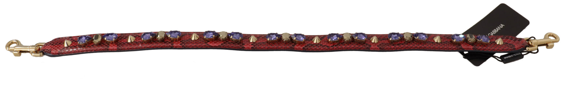 Dolce & Gabbana Elegant Red Python Leather Handbag Strap - KALAJ