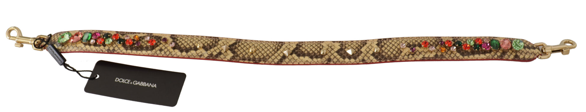 Dolce & Gabbana Elegant Beige Python Leather Bag Strap - KALAJ