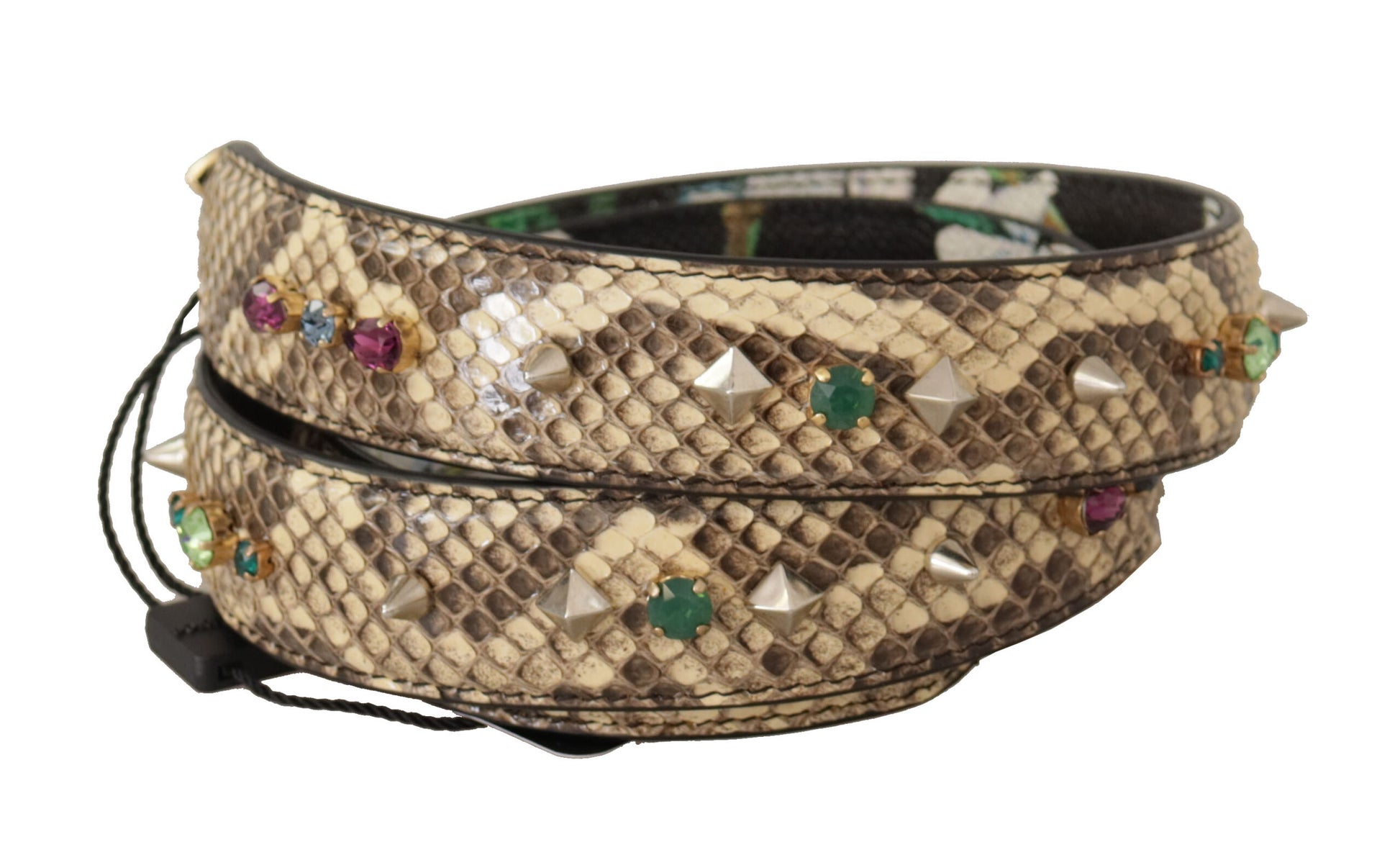 Dolce & Gabbana Elegant Beige Python Leather Shoulder Strap - KALAJ