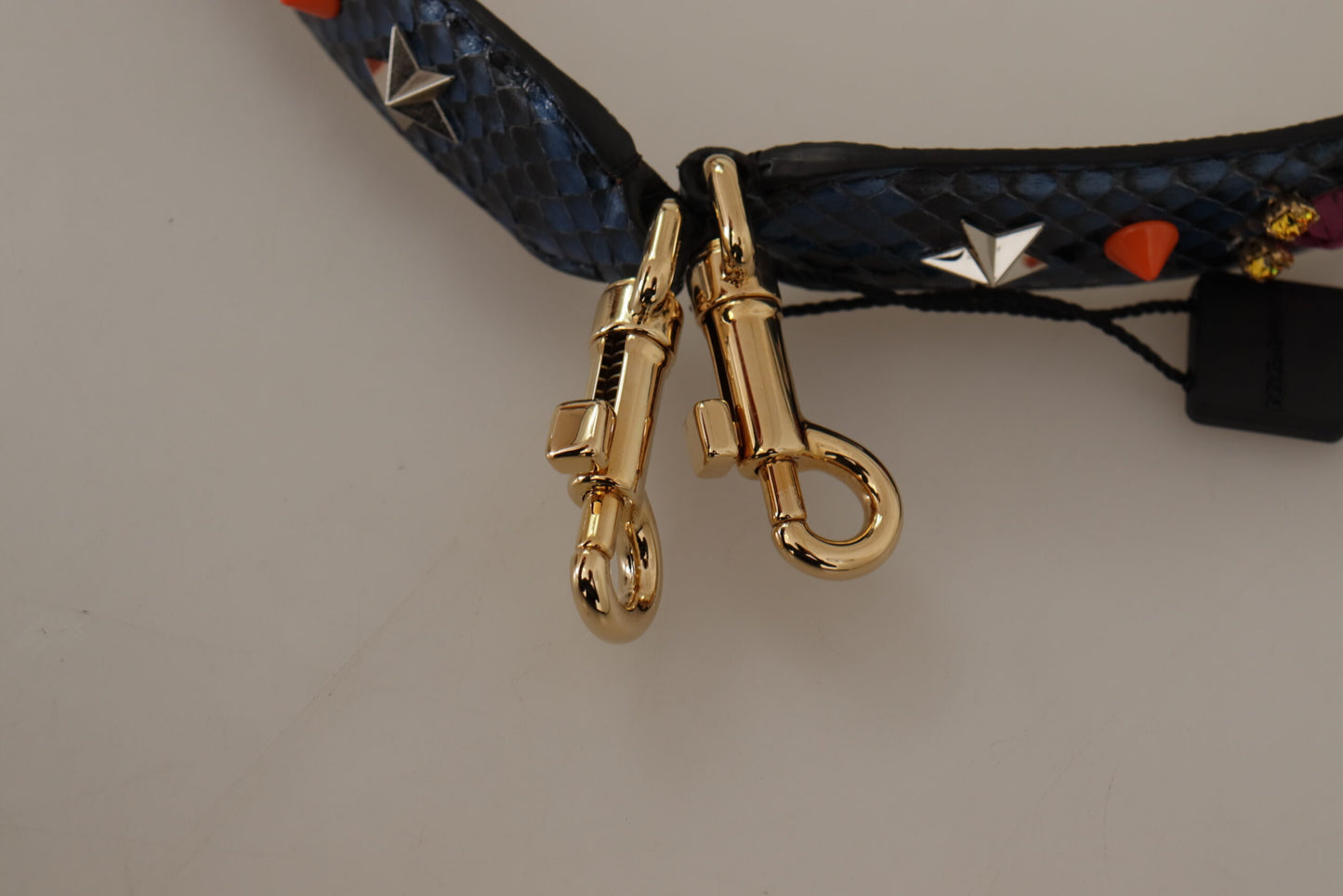 Dolce & Gabbana Elegant Blue Python Leather Bag Strap - KALAJ