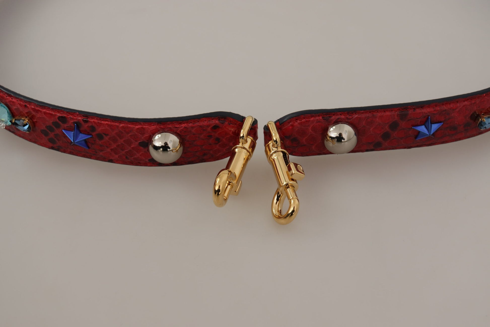 Dolce & Gabbana Chic Red Python Leather Shoulder Strap - KALAJ