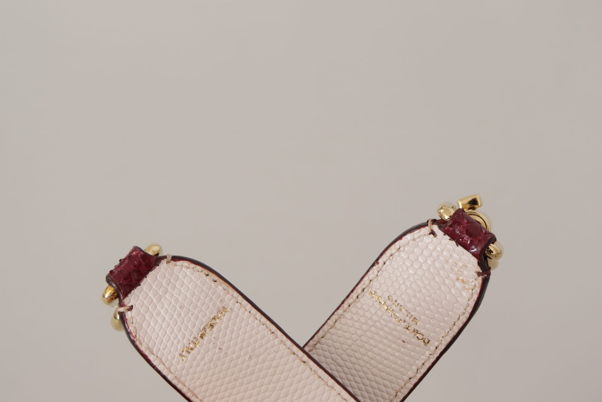 Dolce & Gabbana Elegant Python Leather Bag Strap in Bordeaux - KALAJ