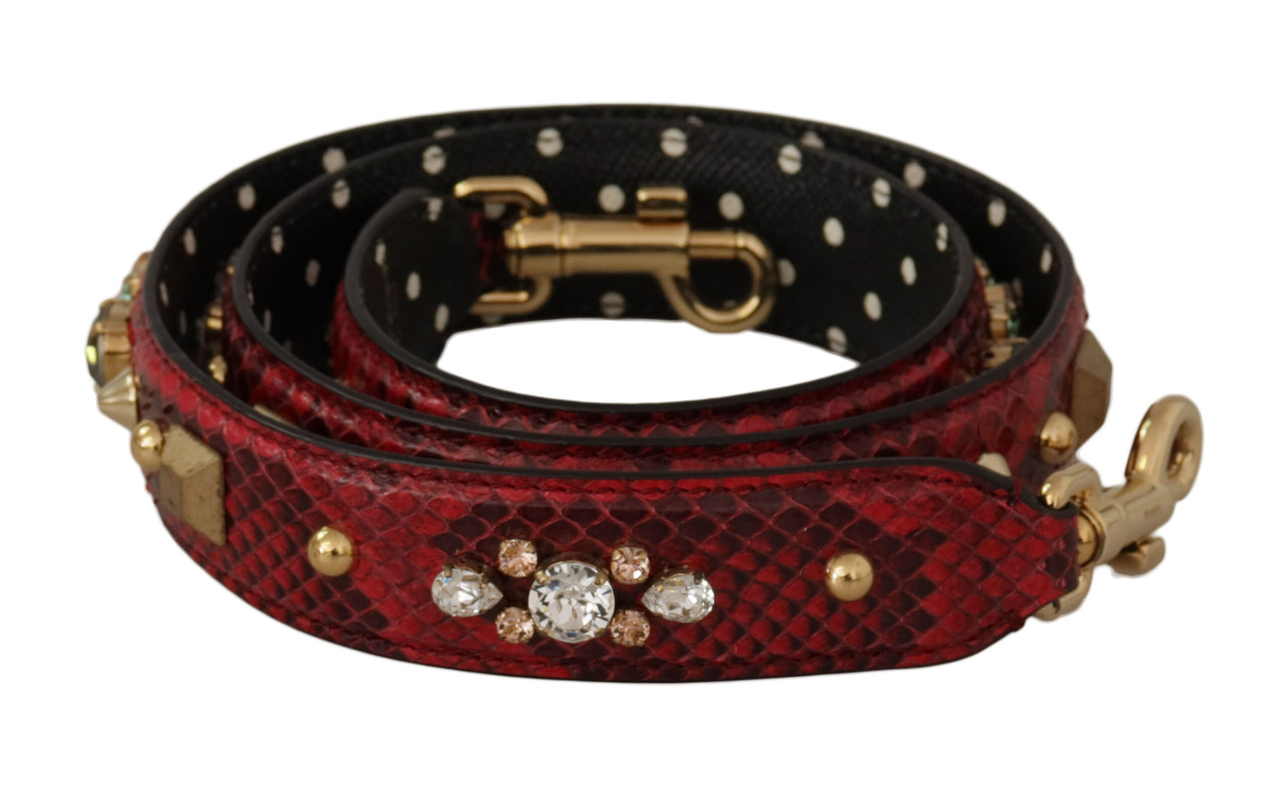 Dolce & Gabbana Red Python Leather Shoulder Bag Strap - KALAJ