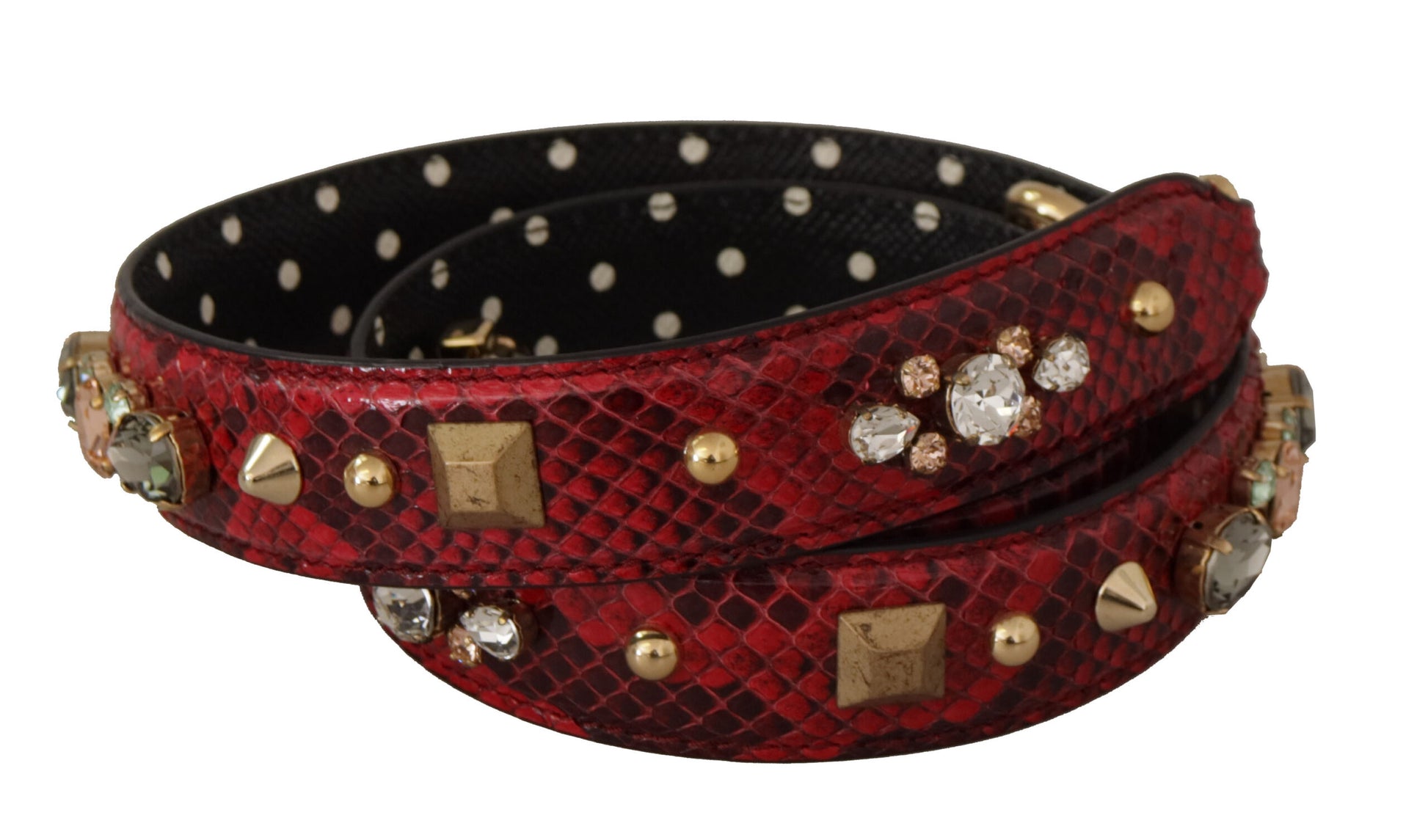 Dolce & Gabbana Red Python Leather Shoulder Bag Strap - KALAJ