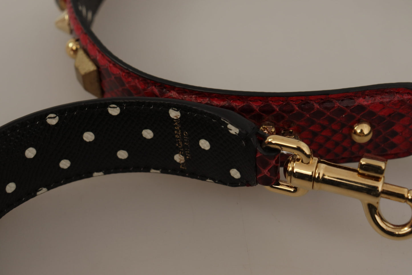 Dolce & Gabbana Red Python Leather Shoulder Bag Strap - KALAJ