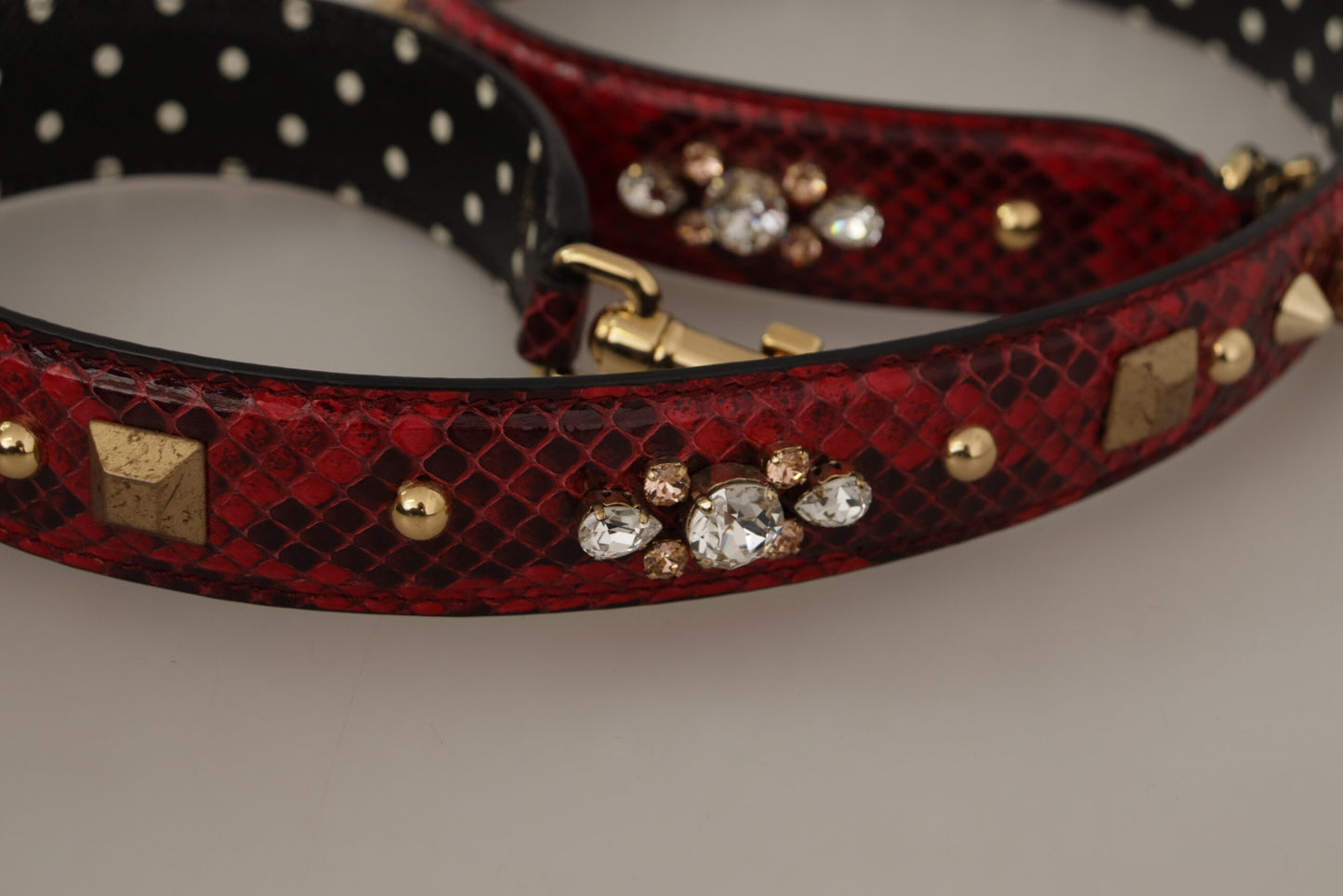 Dolce & Gabbana Red Python Leather Shoulder Bag Strap - KALAJ