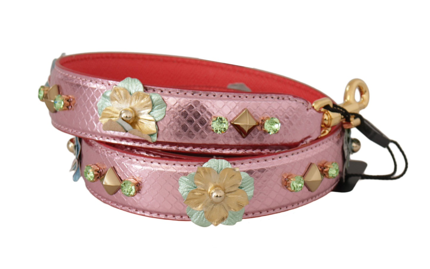 Dolce & Gabbana Elegant Metallic Pink Leather Shoulder Strap - KALAJ