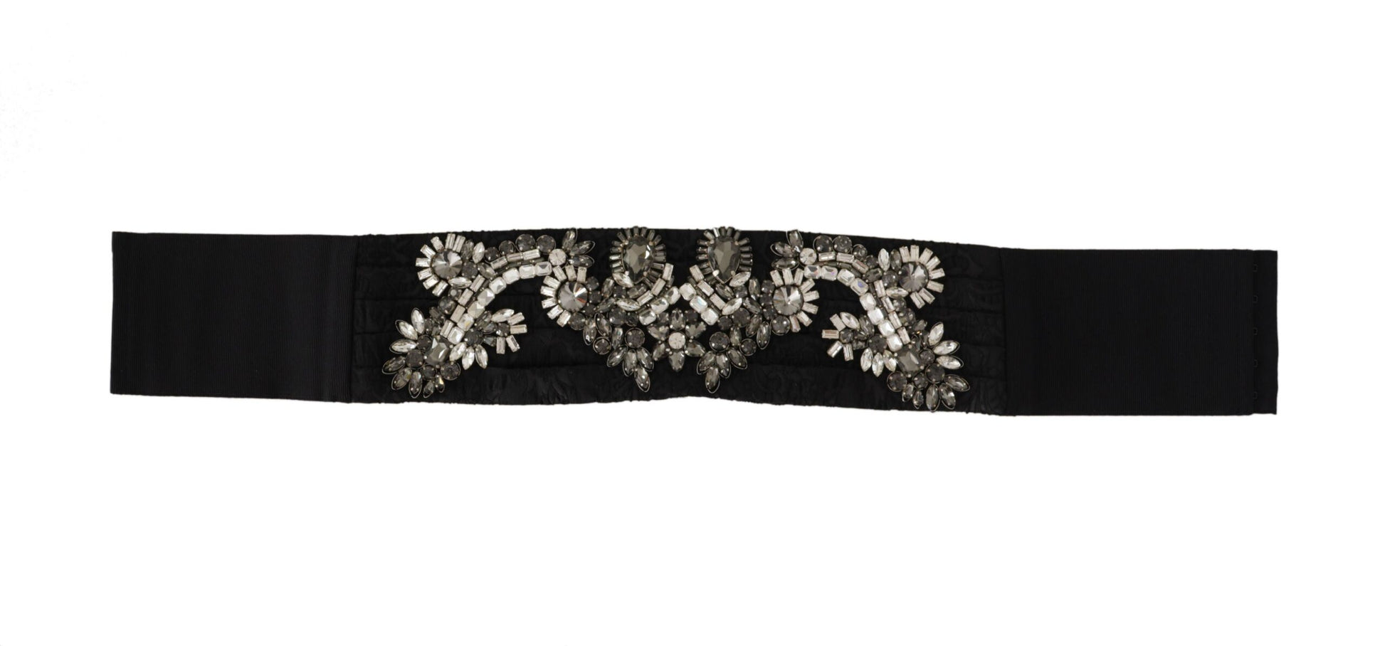 Dolce & Gabbana Elegant Rhinestone-Embellished Silk Belt - KALAJ