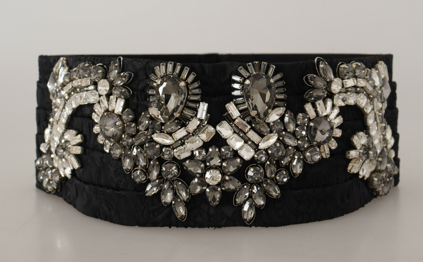 Dolce & Gabbana Elegant Rhinestone-Embellished Silk Belt - KALAJ