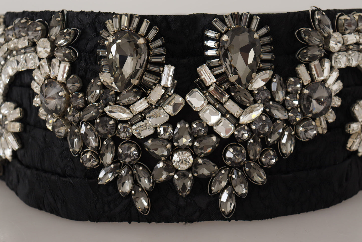 Dolce & Gabbana Elegant Rhinestone-Embellished Silk Belt - KALAJ