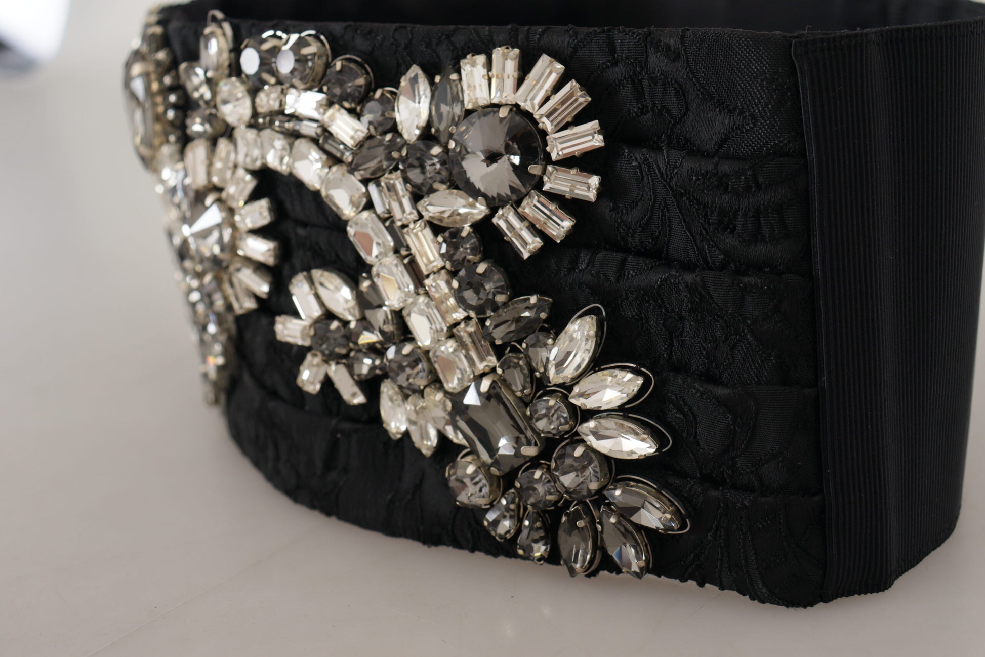 Dolce & Gabbana Elegant Rhinestone-Embellished Silk Belt - KALAJ