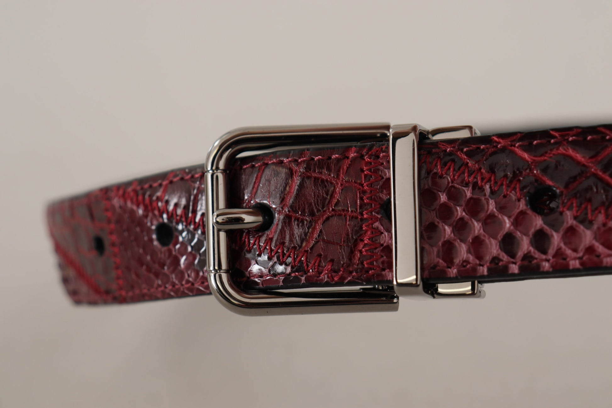 Dolce & Gabbana Elegant Red Exotic Leather Belt - KALAJ