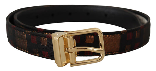 Dolce & Gabbana Multicolor Leather Belt with Gold Buckle - KALAJ