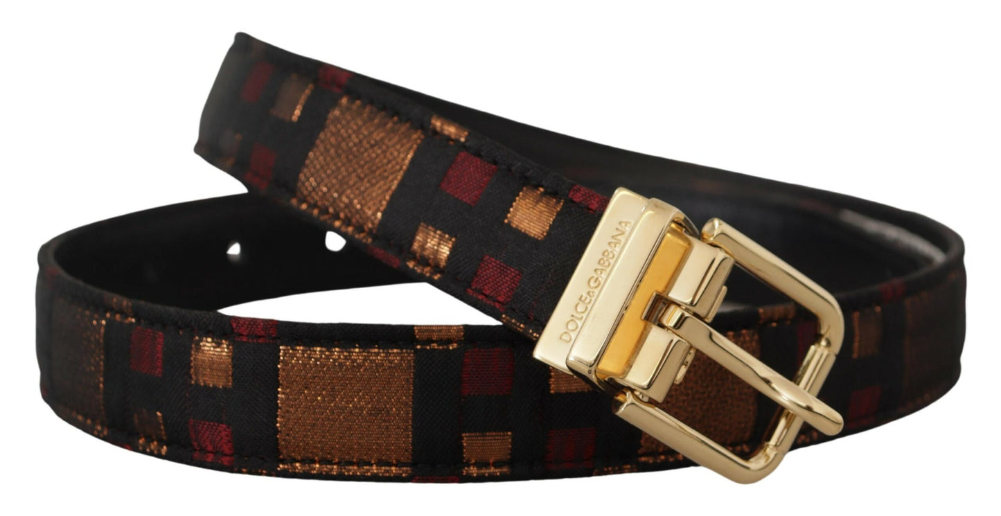 Dolce & Gabbana Multicolor Leather Belt with Gold Buckle - KALAJ