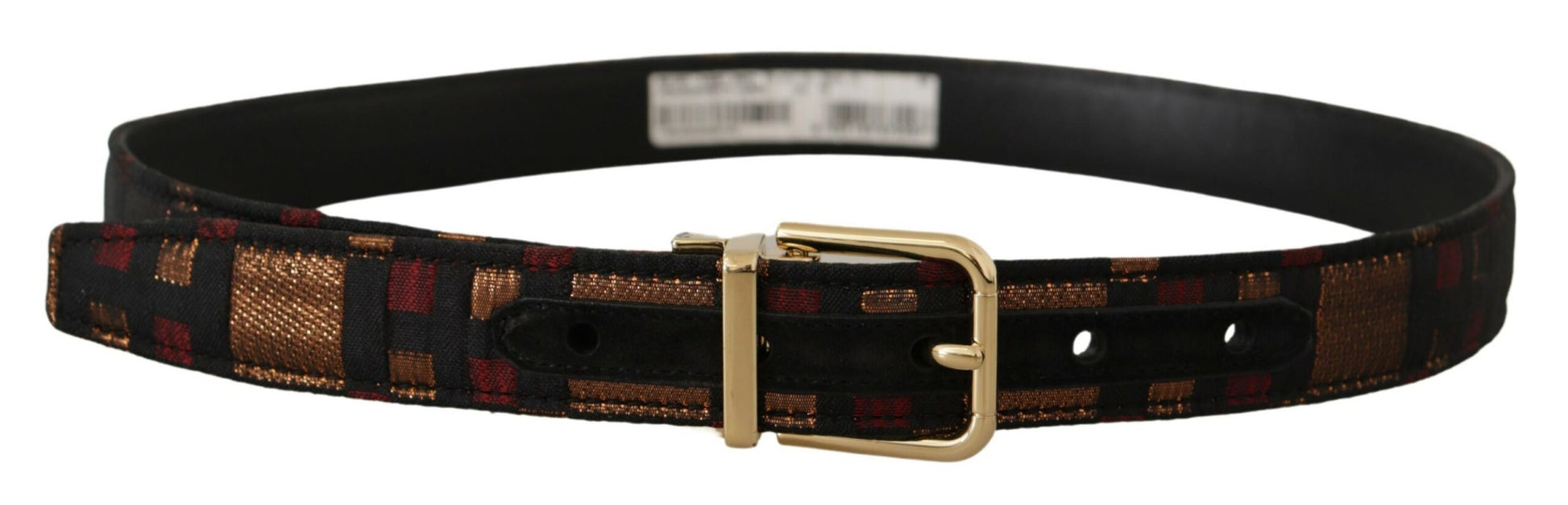 Dolce & Gabbana Multicolor Leather Belt with Gold Buckle - KALAJ