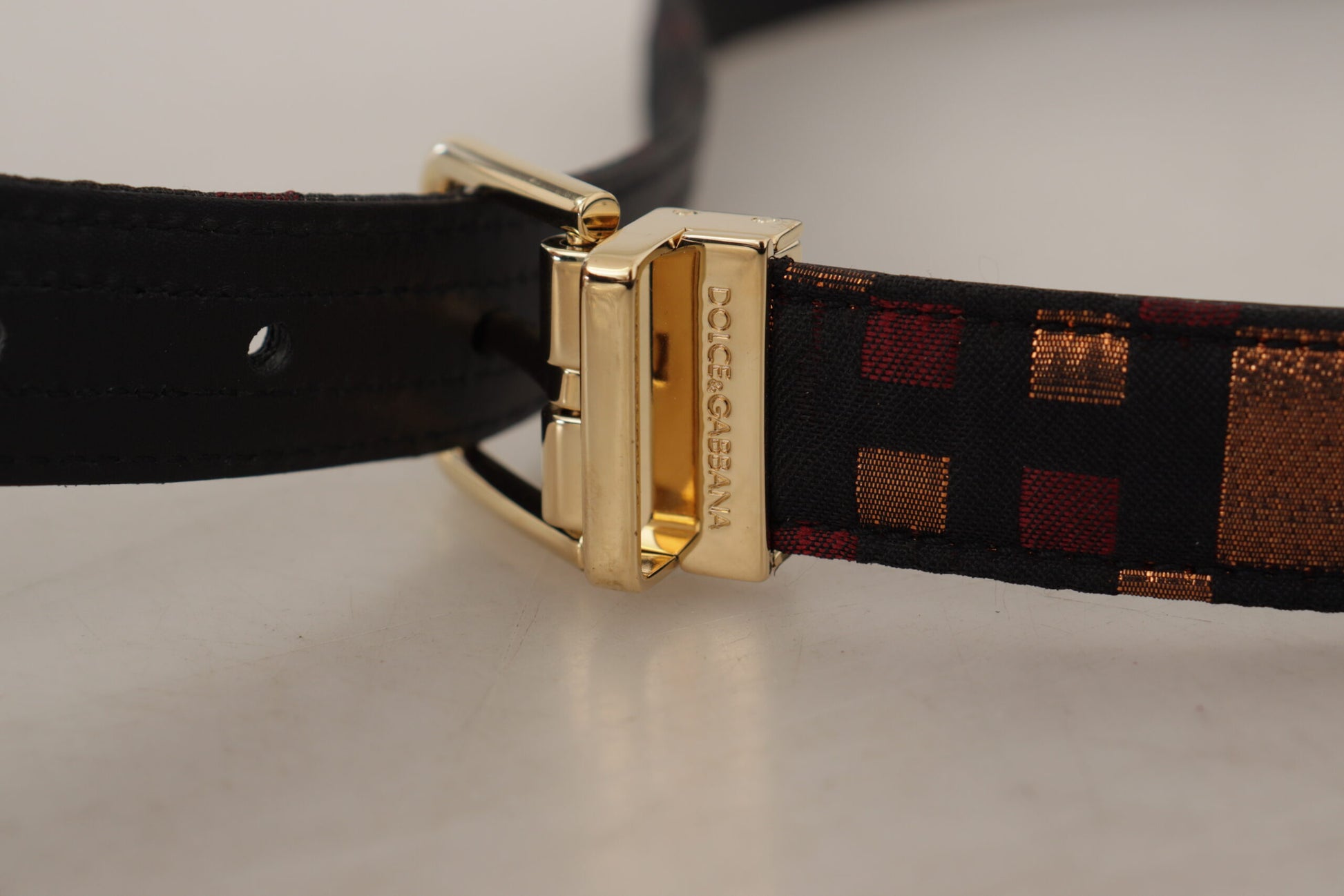 Dolce & Gabbana Multicolor Leather Belt with Gold Buckle - KALAJ