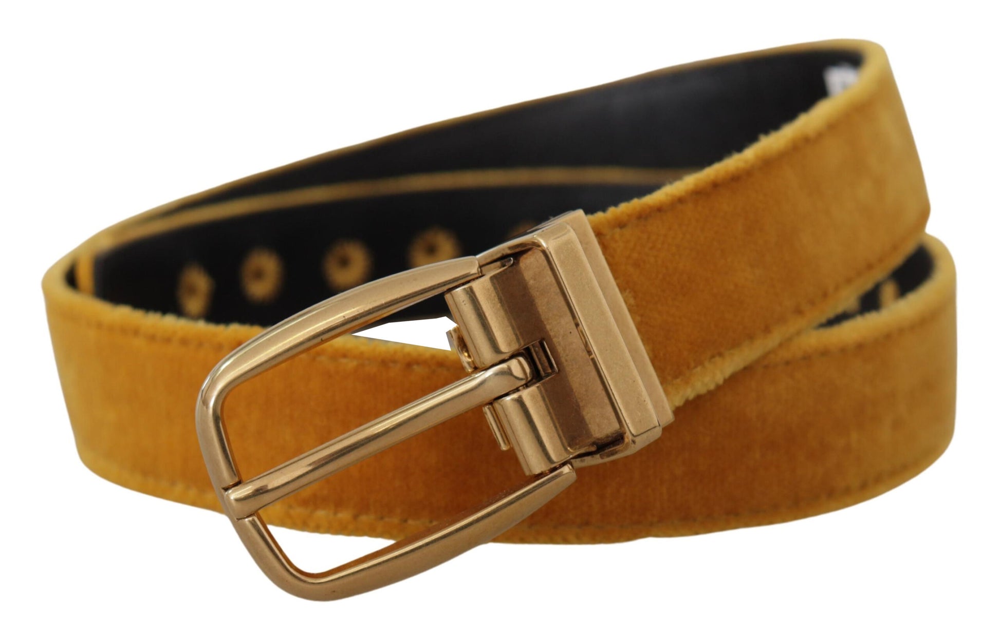 Dolce & Gabbana Elegant Velvet Gold Buckle Women's Belt - KALAJ