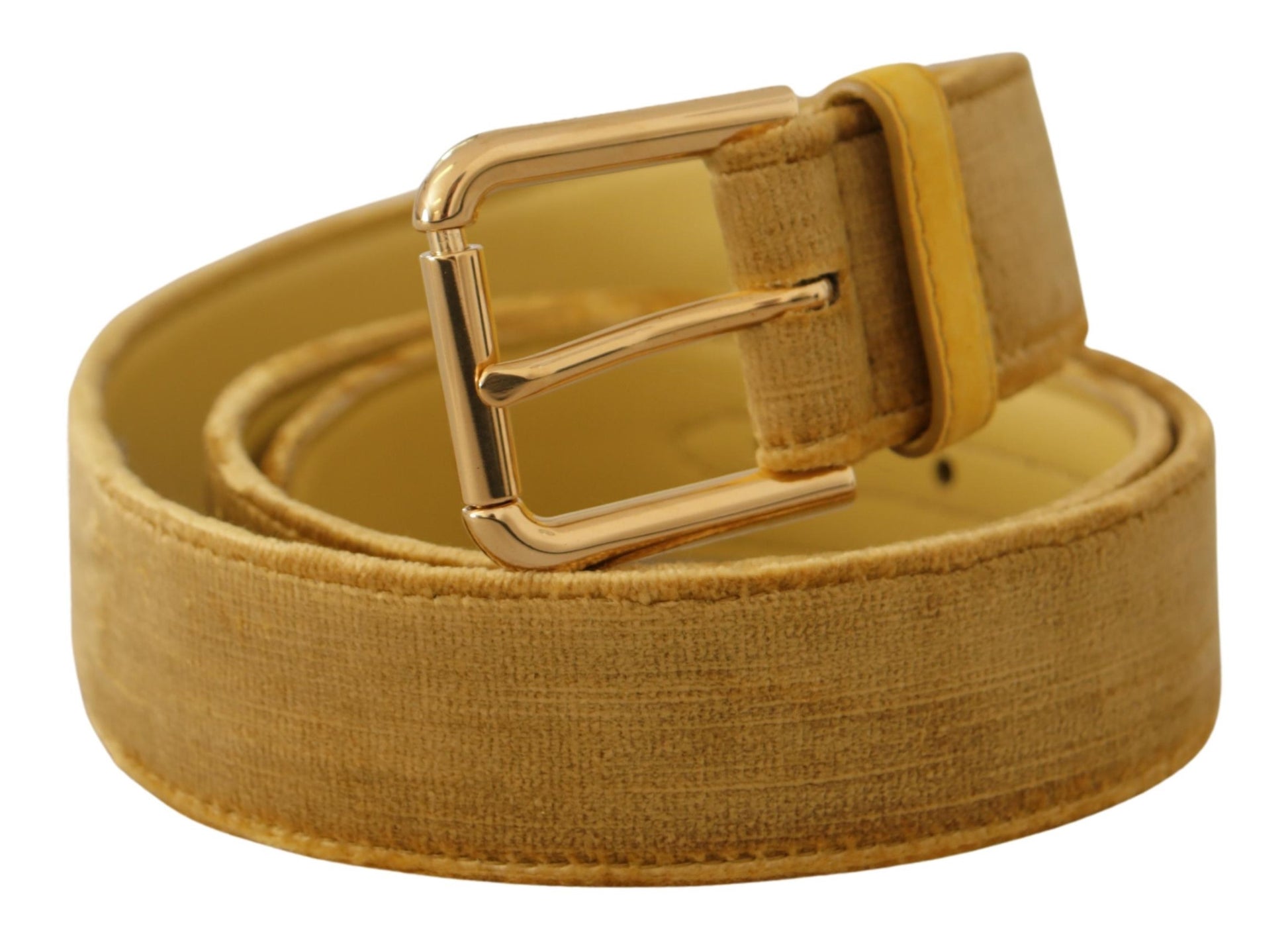 Dolce & Gabbana Elegant Velvet Designer Gold-Buckled Belt - KALAJ