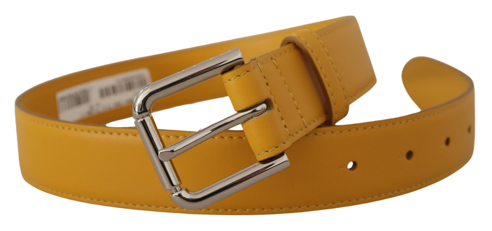 Dolce & Gabbana Elegant Leather Belt in Sunshine Yellow - KALAJ