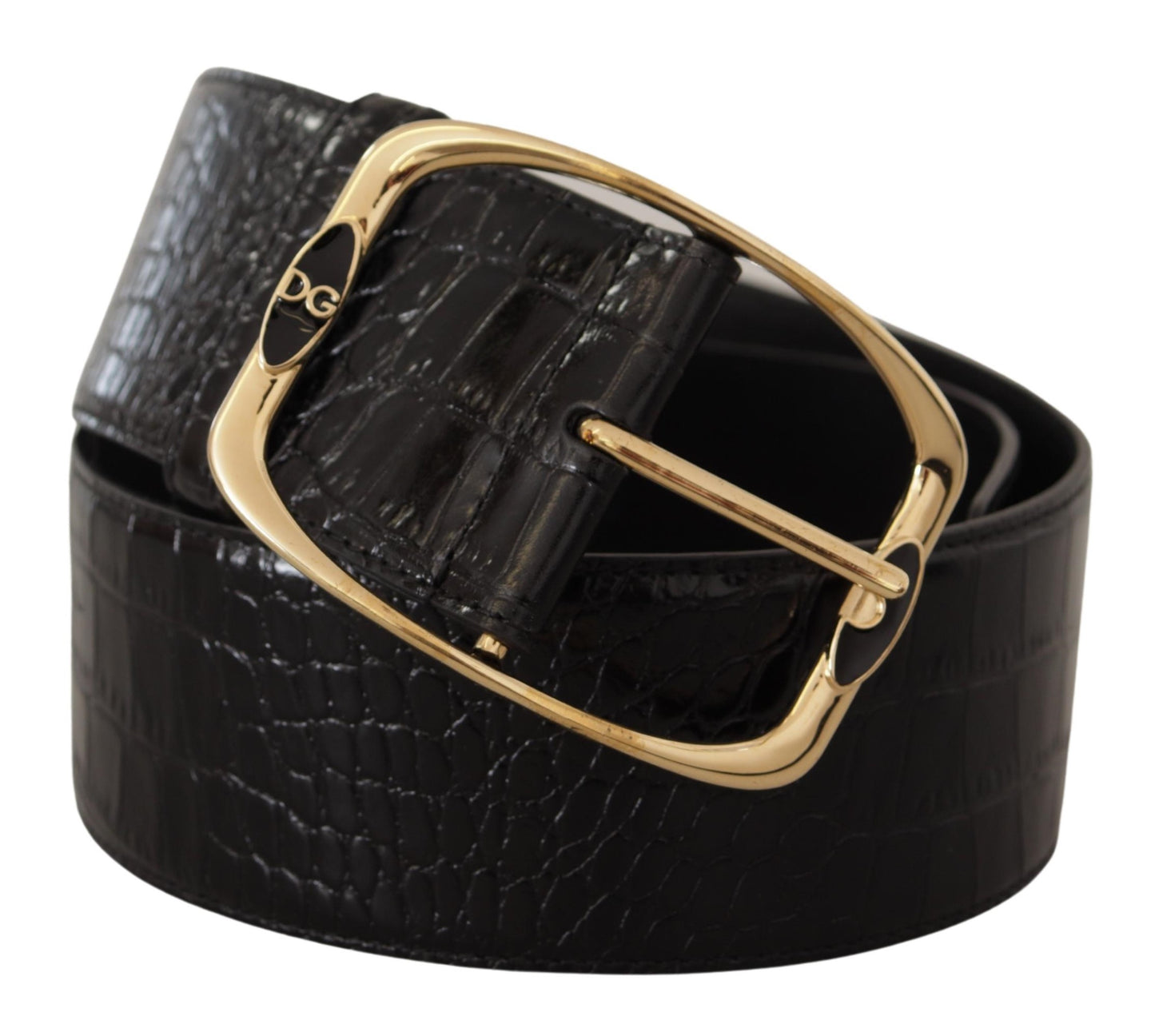 Dolce & Gabbana Elegant Black Leather Logo Belt - KALAJ