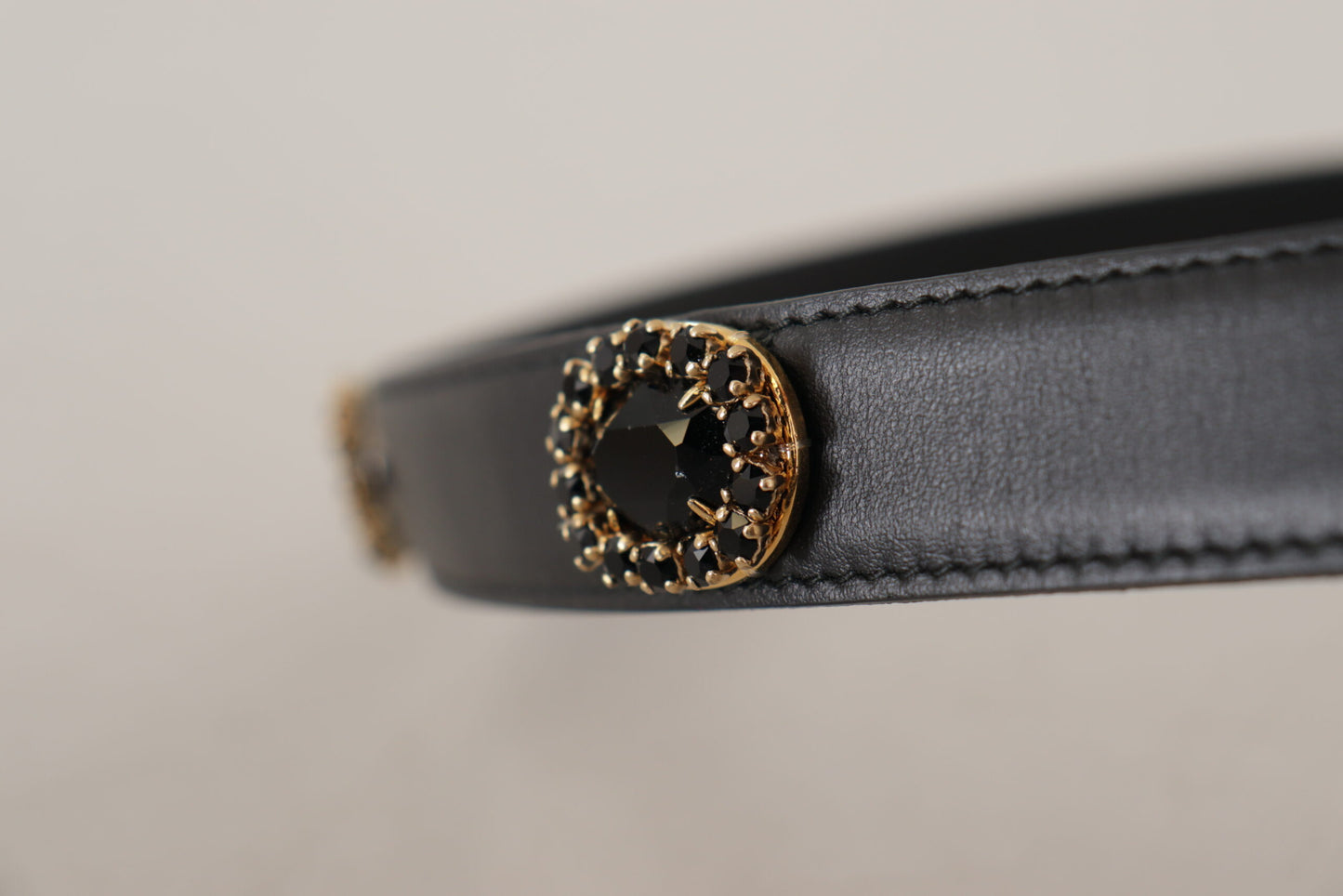 Dolce & Gabbana Elegant Black Leather Logo Belt - KALAJ