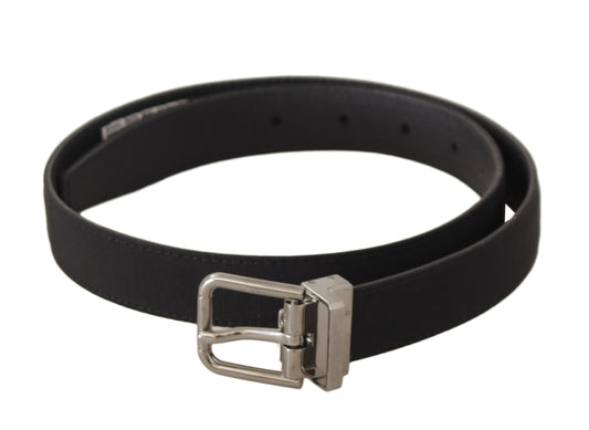 Dolce & Gabbana Elegant Black Canvas & Leather Belt - KALAJ