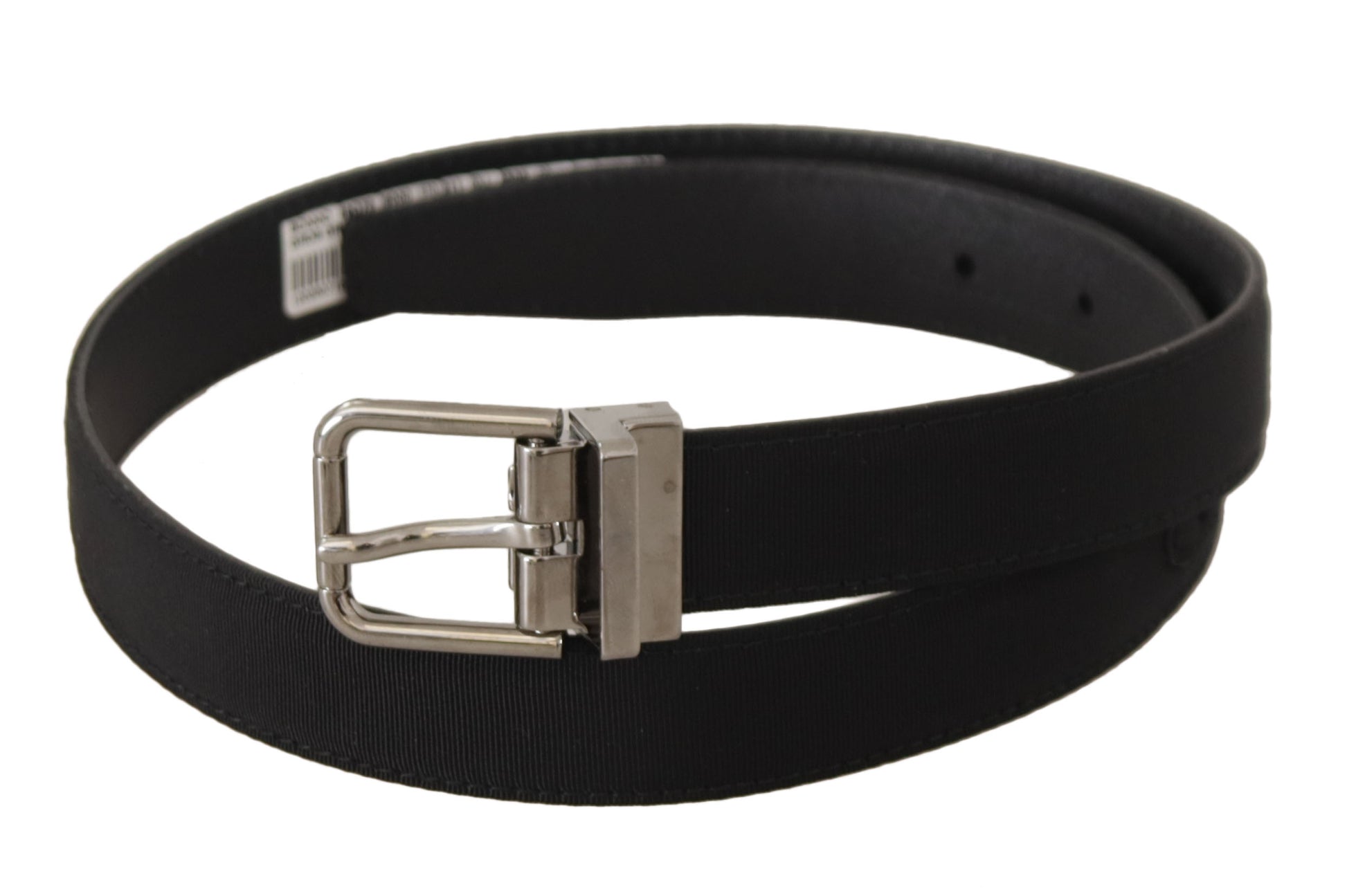 Dolce & Gabbana Elegant Black Canvas & Leather Belt - KALAJ