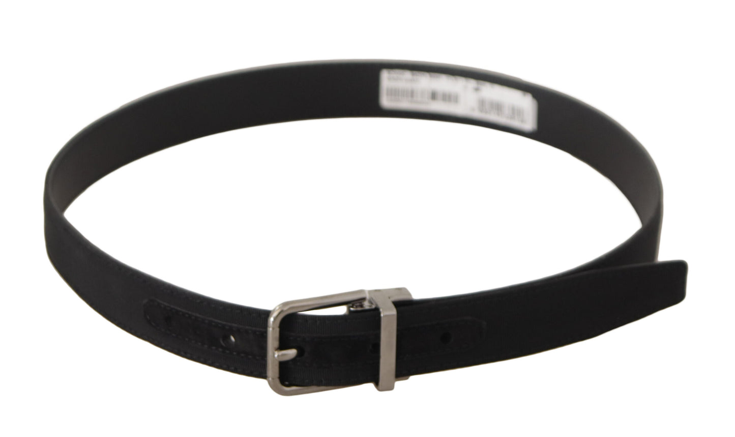 Dolce & Gabbana Elegant Black Canvas & Leather Belt - KALAJ