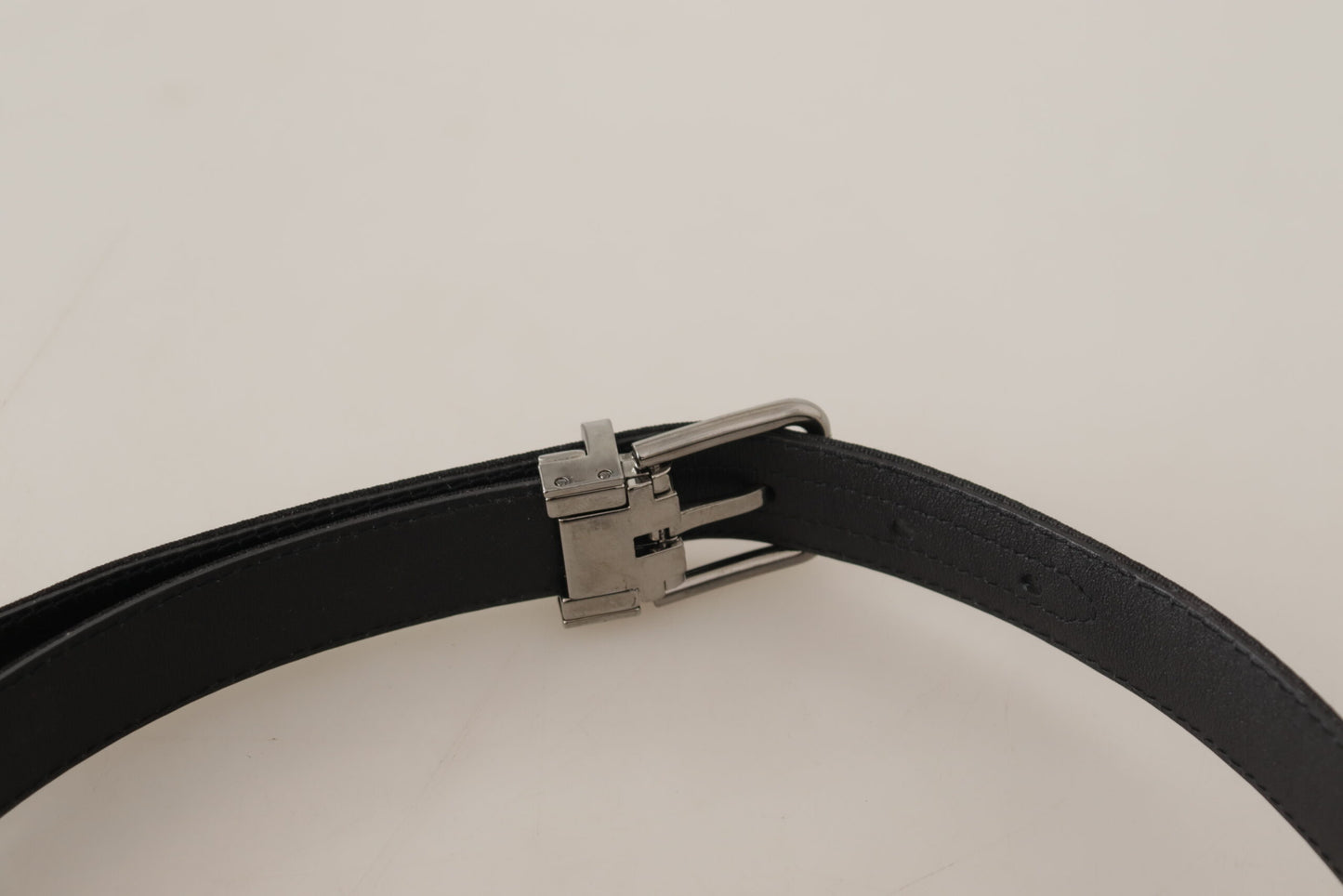 Dolce & Gabbana Elegant Black Canvas & Leather Belt - KALAJ