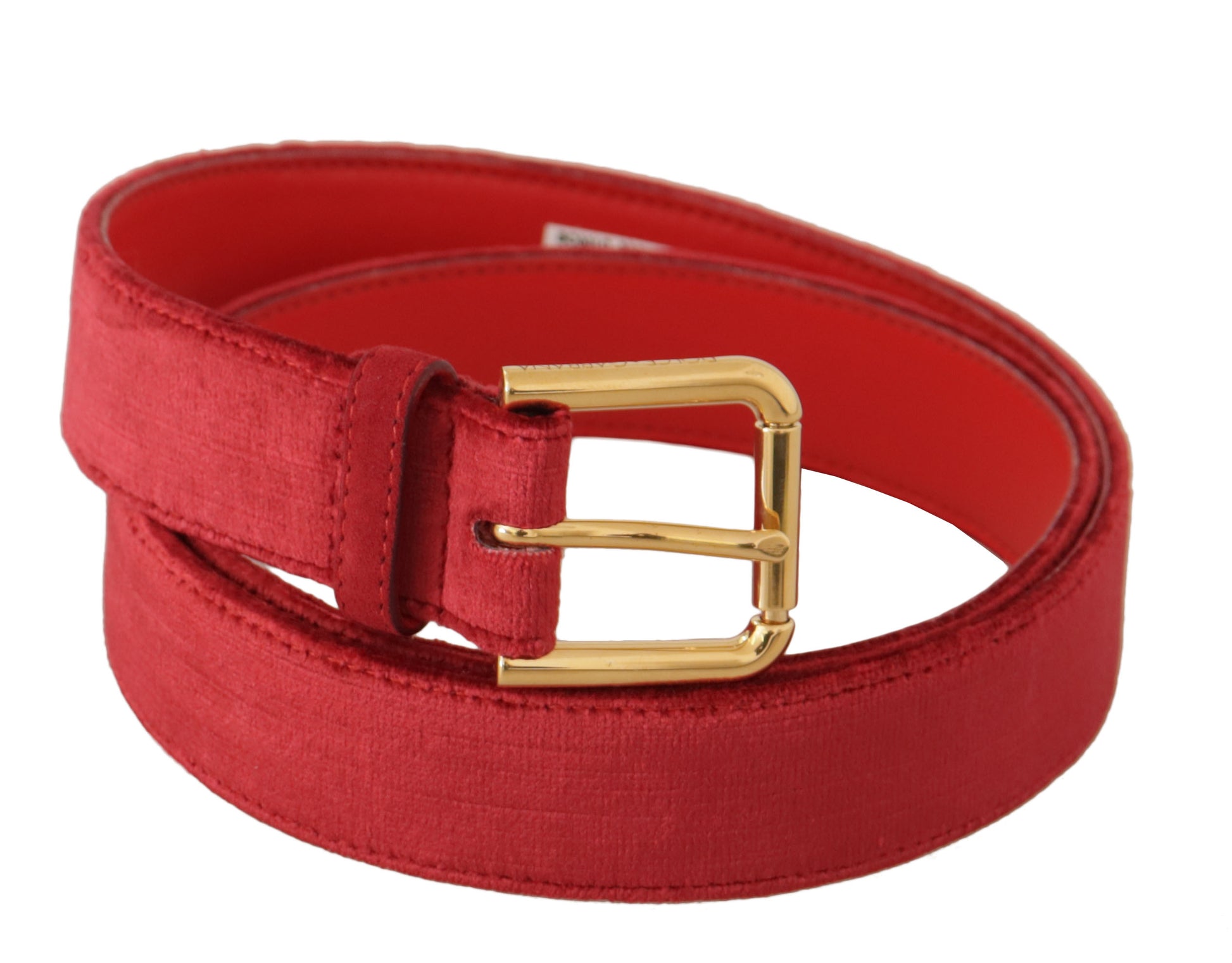 Dolce & Gabbana Elegant Red Suede Designer Belt - KALAJ