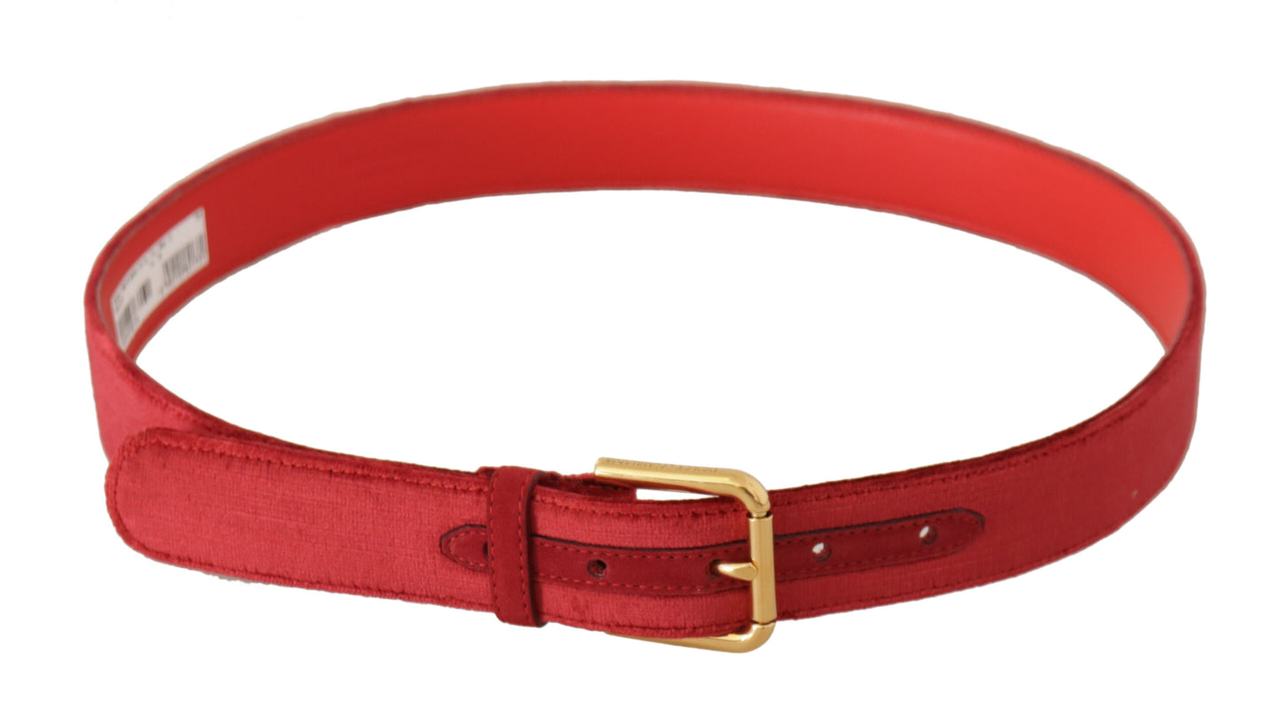 Dolce & Gabbana Elegant Red Suede Designer Belt - KALAJ