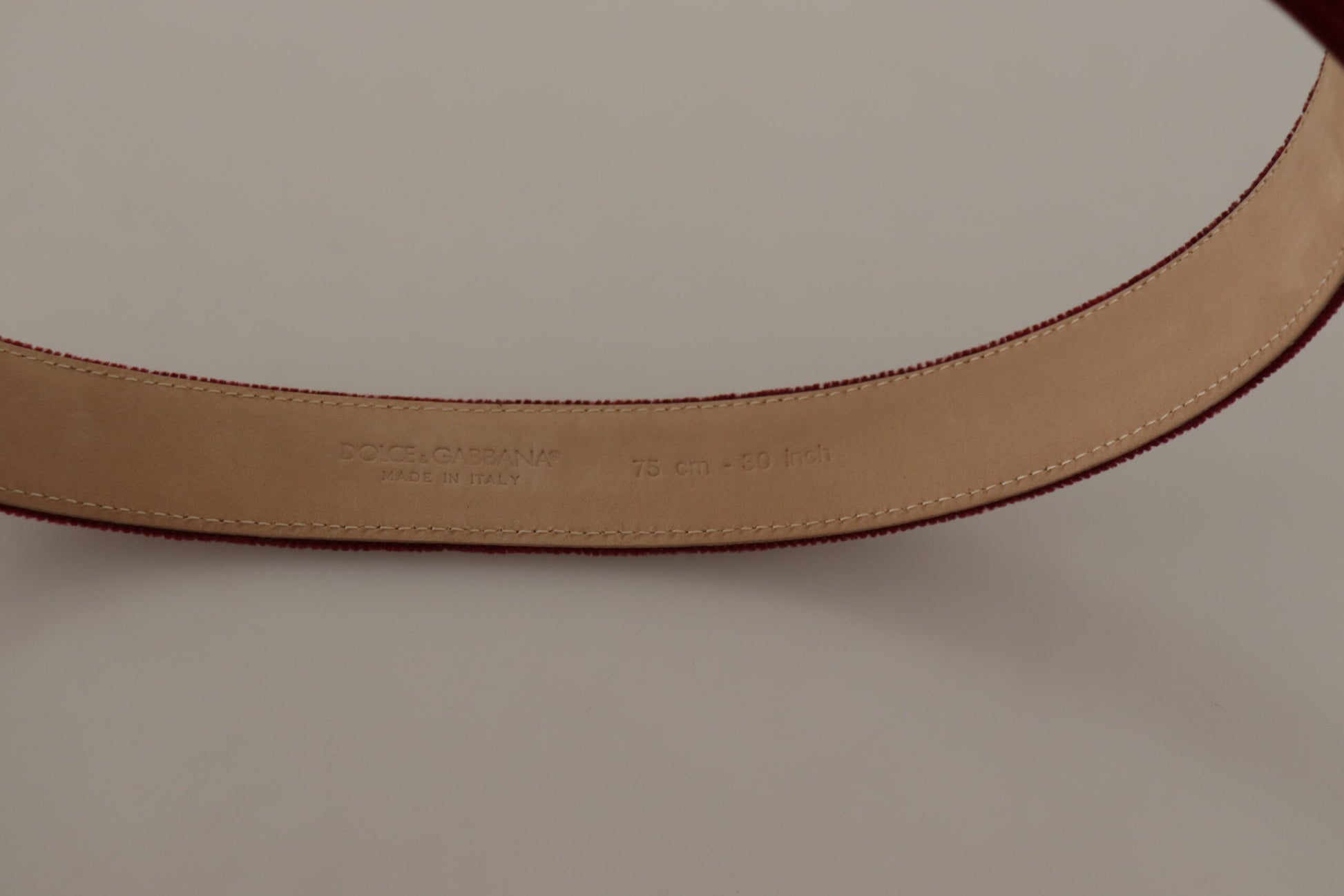 Dolce & Gabbana Elegant Velvet Logo Engraved Belt - KALAJ