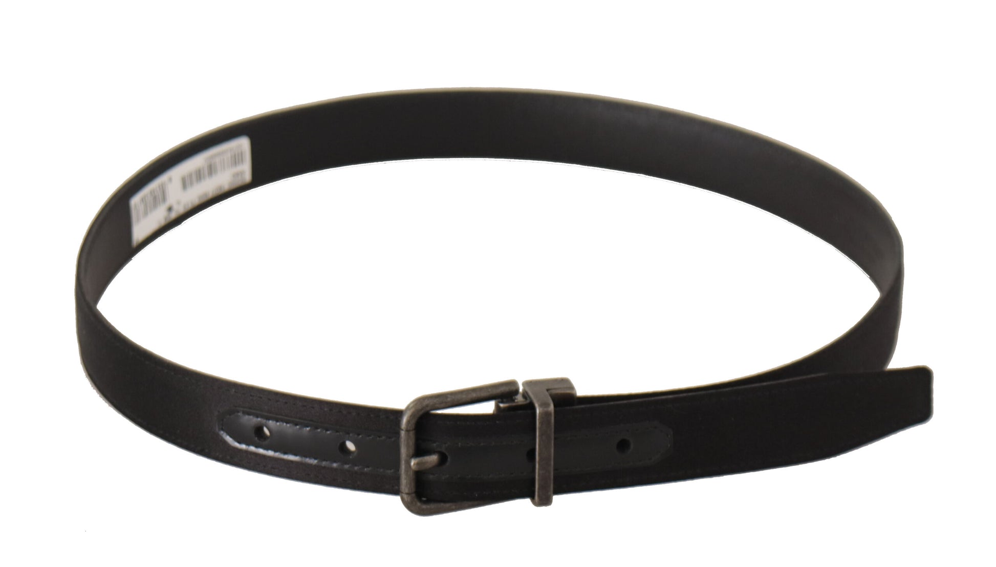 Dolce & Gabbana Elegant Black Leather Belt with Metal Buckle - KALAJ