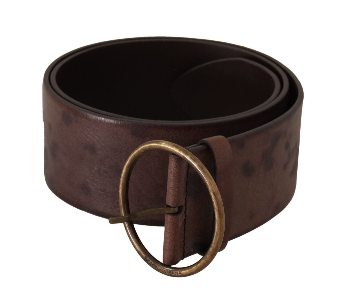 Dolce & Gabbana Elegant Dark Brown Leather Belt with Logo Buckle - KALAJ