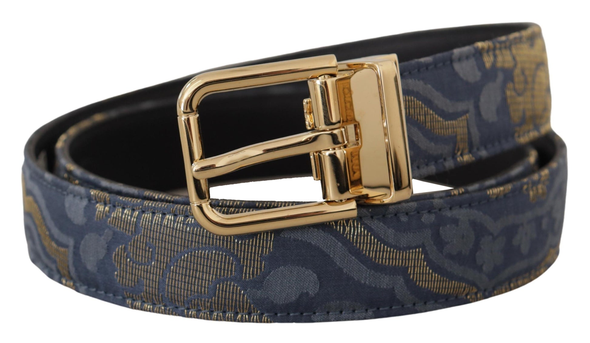 Dolce & Gabbana Elegant Navy Blue Leather Belt - KALAJ