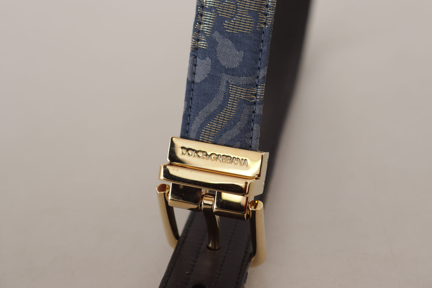 Dolce & Gabbana Elegant Navy Blue Leather Belt - KALAJ