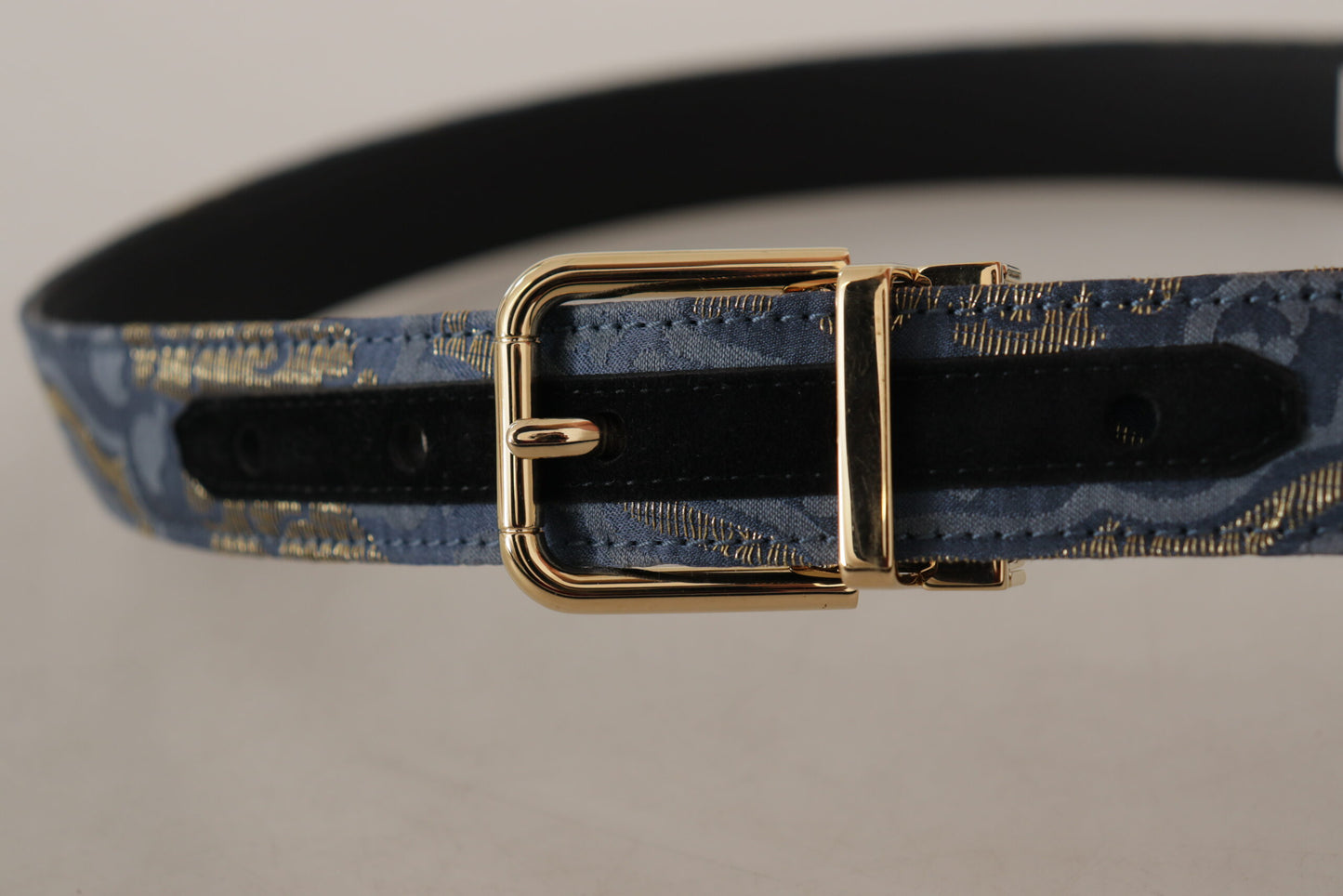 Dolce & Gabbana Elegant Navy Blue Leather Belt - KALAJ