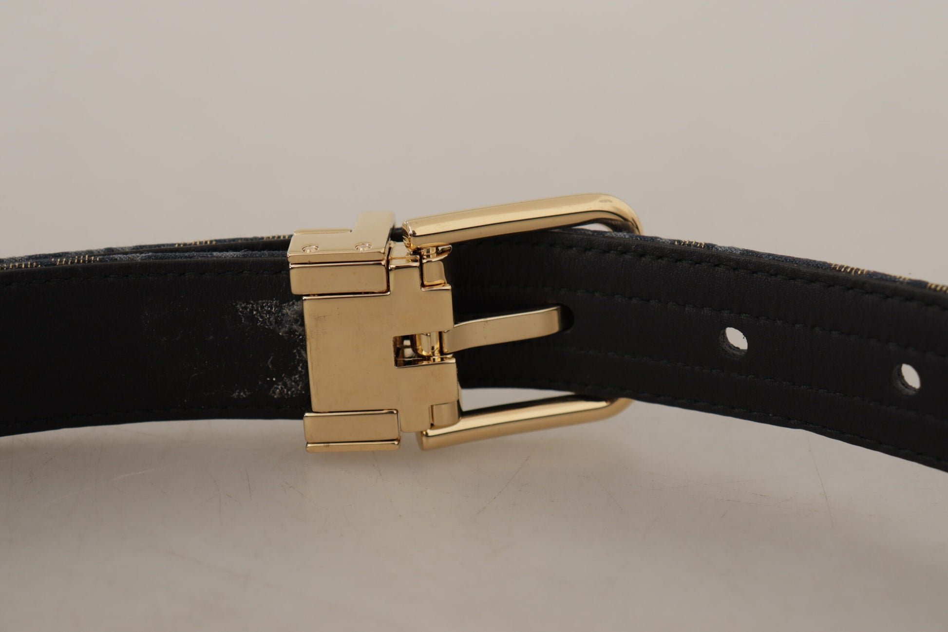 Dolce & Gabbana Elegant Navy Blue Leather Belt - KALAJ